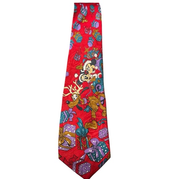 Disney Mickey Mouse Minnie Mouse And Pluto Christmas Tie - Picture 1 of 3